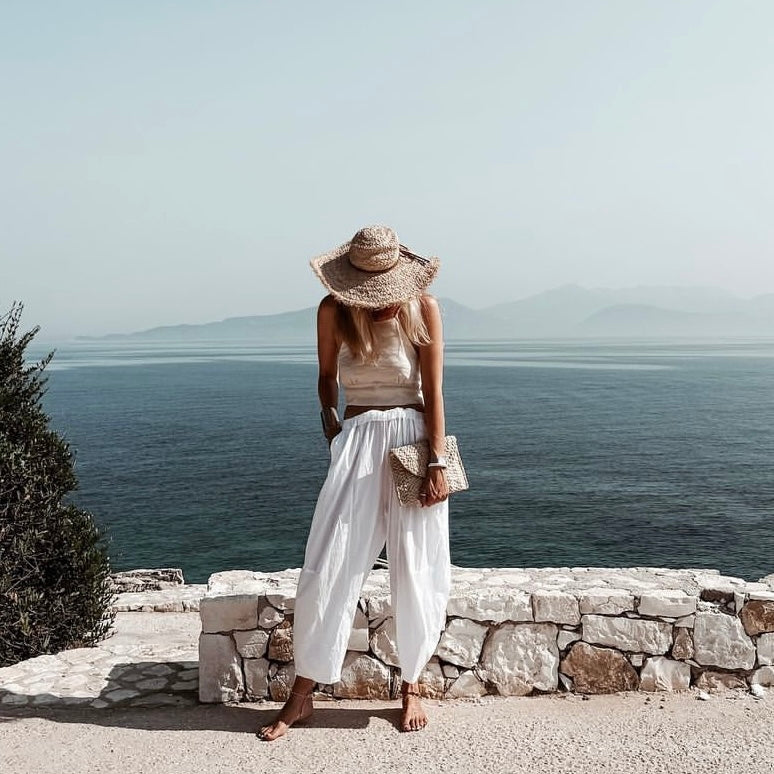 IBIZA TOWN parachute pants WHITE – Lucy Dodwell