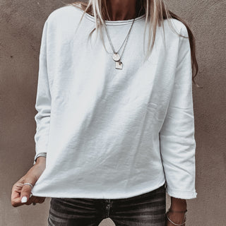WHITE Positana super slouchy sweatshirt *NEW*