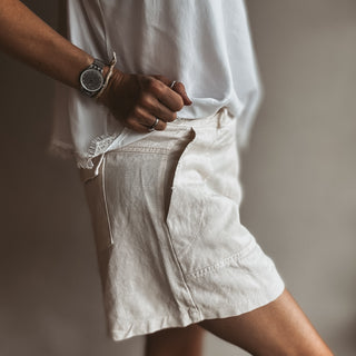 Cargo linen shorts CREAM *NEW*