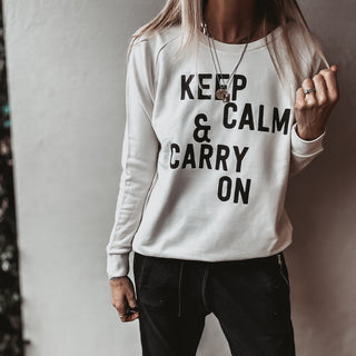 Vintage white KEEP CALM sweatshirt *relaxed style* NEW