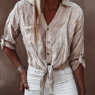 Luli BEIGE tie blouse *NEW*