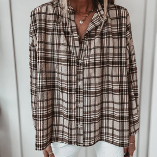 Brown Boyfriend check shirt *NEW*