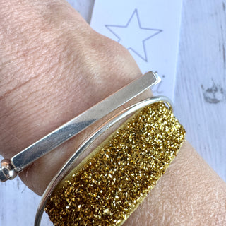 Silver / Gold glitter tie bracelets