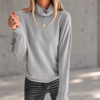 Light Grey Lane Roll Neck jumper