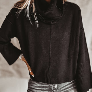 Detachable BLACK roll neck jumper *NEW*