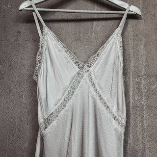 Sienna Lace Satin Slip dress WHITE *new*