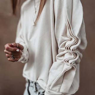 Vintage white ruffle sleeve sweatshirt *NEW*