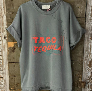 Taco charcoal vintage short sleeved sweatshirt  *NEW*