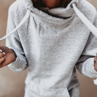 Light heather crossover grey college hoody *NEW*