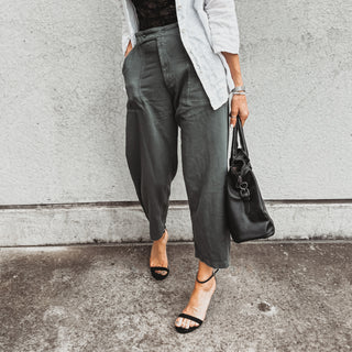 Slouchy Charcoal jogger jeans with pockets