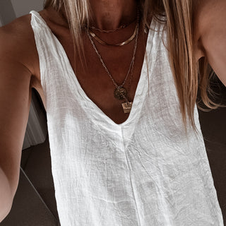Libby white linen jumpsuit *NEW*