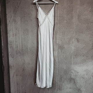 Sienna Lace Satin Slip dress WHITE *new*