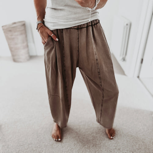 IBIZA TOWN parachute pants CHOCOLATE