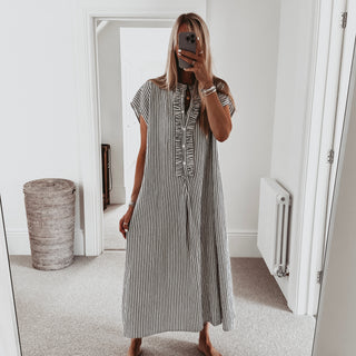 Amaranto Stripe ruffle dress *NEW*