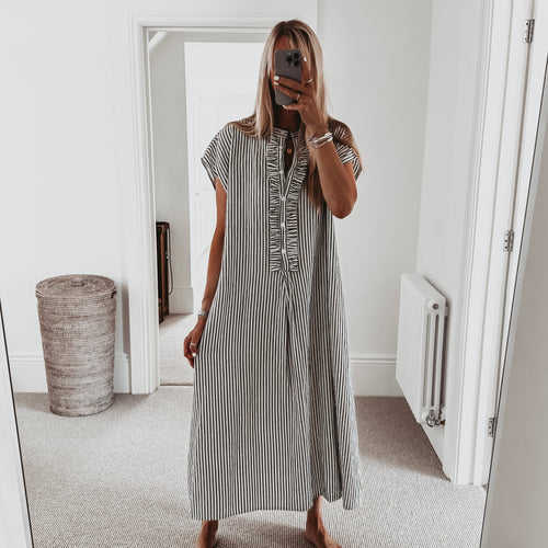 Amaranto Stripe ruffle dress *NEW*