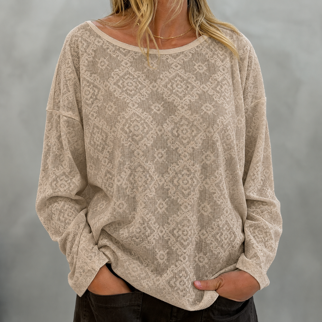 Vintage beige lace long sleeve top *NEW*