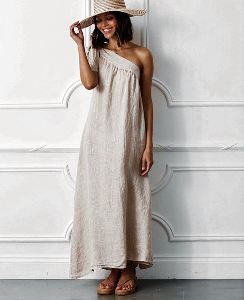 SAND Sicily linen off shoulder dress *NEW*