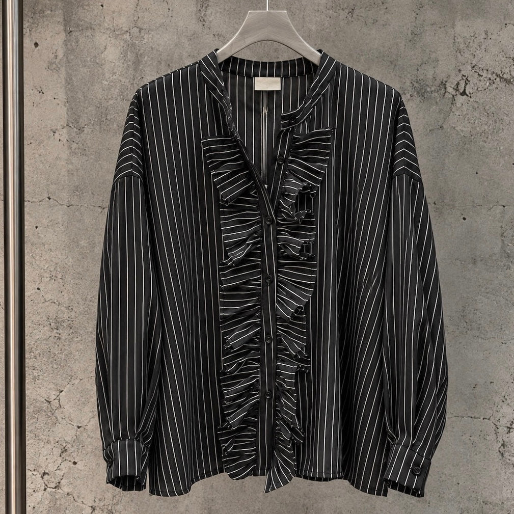 Monochrome ruffle Blouse *NEW*