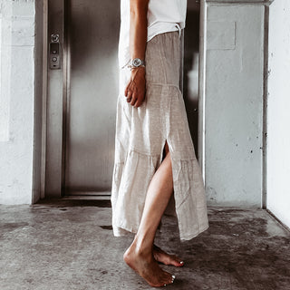 Sergio tiered linen skirt NEW