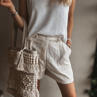 Cargo linen shorts CREAM *NEW*
