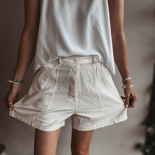 Cargo linen shorts CREAM *NEW*