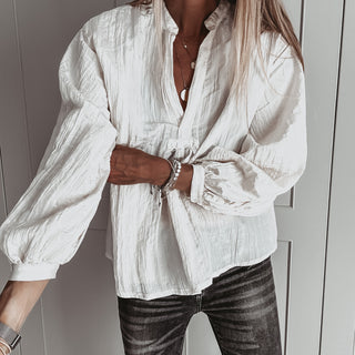 Pingus cream relaxed satin crepe blouse