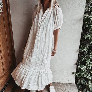 VINTAGE WHITE Libellula beach shirt dress *NEW*