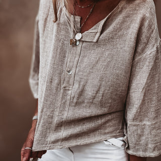 Loli BEIGE linen blouse *NEW*