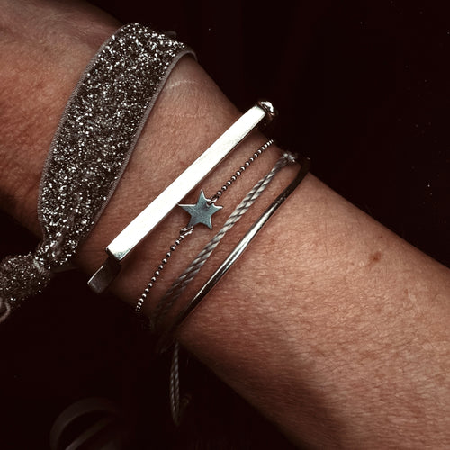 Silver / Gold glitter tie bracelets