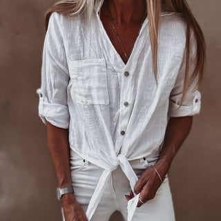 Luli WHITE tie blouse *NEW*