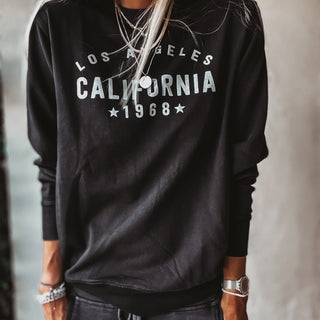 California Los Angeles Vintage BLACK/SILVER sweatshirt *NEW*
