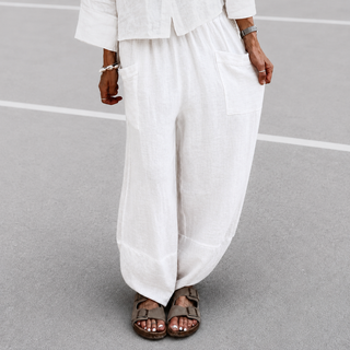 WHITE Lyra linen joggers *NEW*
