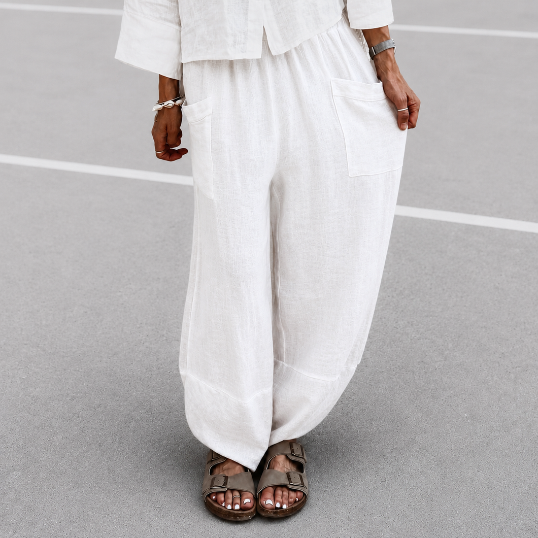WHITE Lyra linen joggers *NEW*