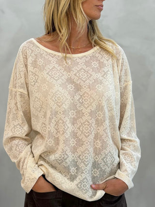 Vintage cream lace long sleeve top *NEW*