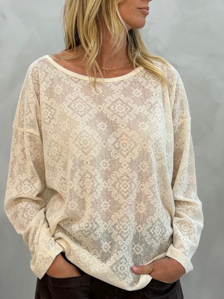 Vintage cream lace long sleeve top *NEW*