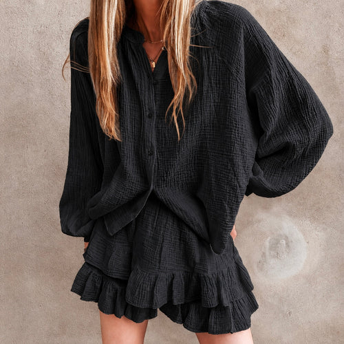 Black Tiana two piece skirt & shirt