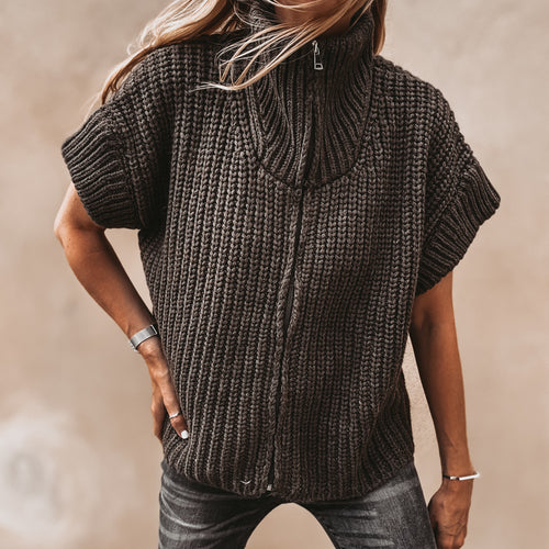 Khaki  Zip knit *NEW*