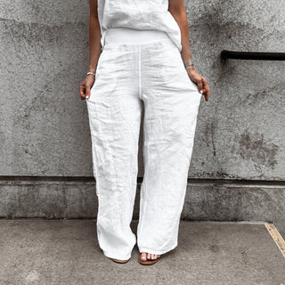 White SULTAN LINEN ULTIMATE joggers *NEW*