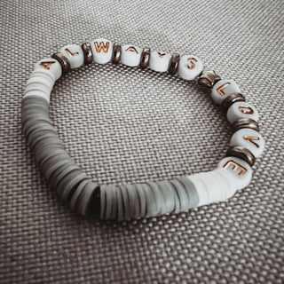 White grey ALWAYS LOVE bracelet