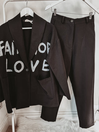 FAITH HOPE LOVE graffiti black suit *NEW*