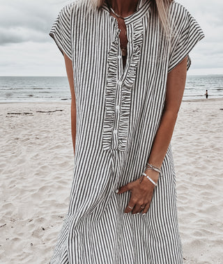 Amaranto Stripe ruffle dress *NEW*
