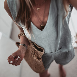Pale blue Simona linen shorts *NEW*