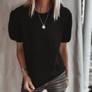 Black Liliana knit with puff sleeves *NEW*