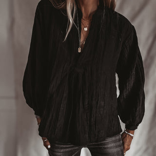Pingus BLACK relaxed satin crepe blouse