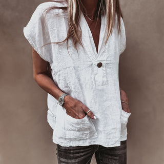 White Susannah linen blouse