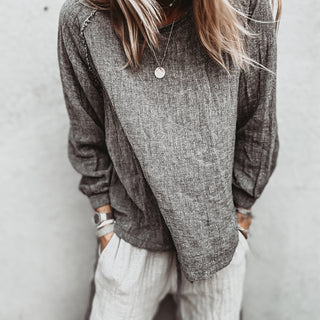 Cannes DARK GREY relaxed top *NEW*