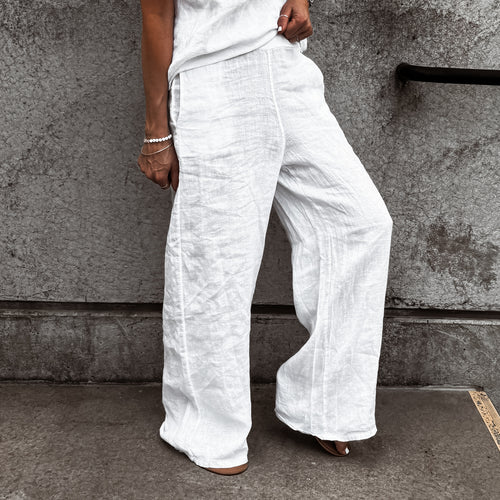 White SULTAN LINEN ULTIMATE joggers *NEW*
