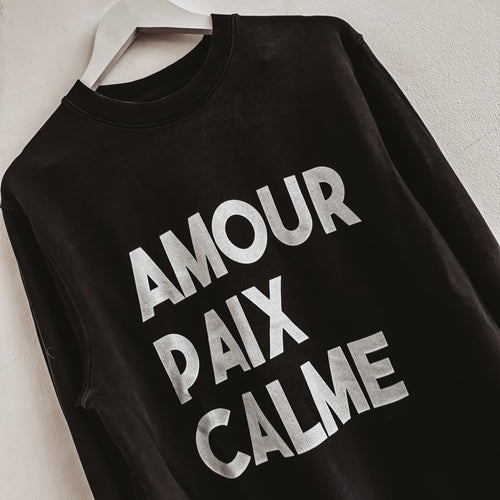 Amour black sweatshirt *size Uk 12-14*