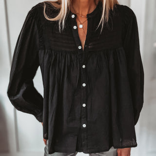 Black Pennie pleated blouse *NEW*