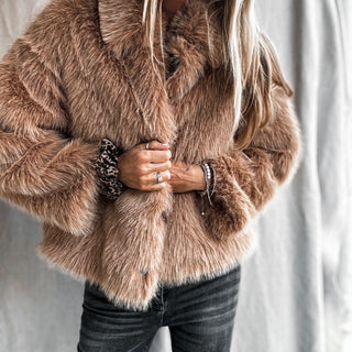 Light camel Faux fur jacket *NEW*